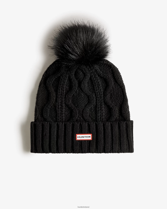 Hunter Men PF0RJ493 Cable Cuff Pompom Beanie