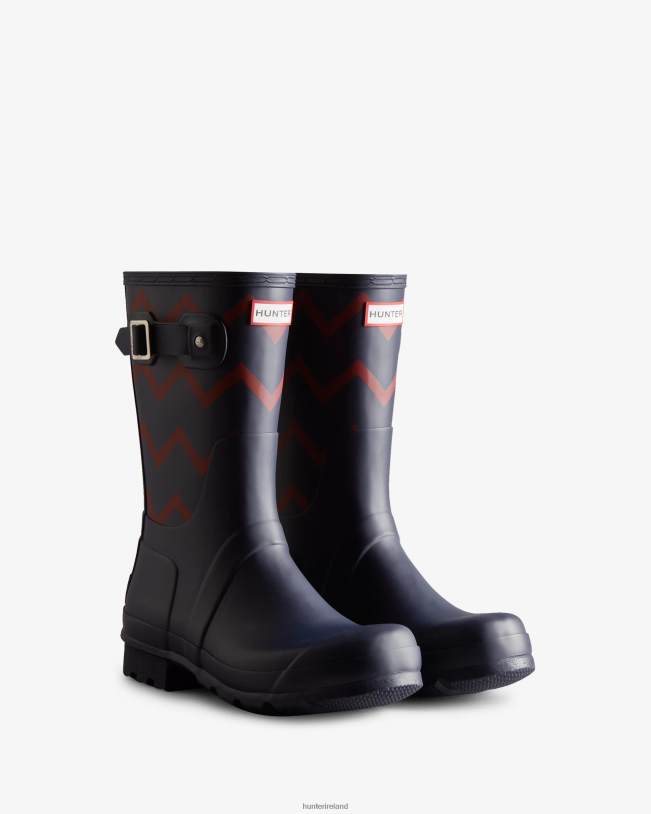 Hunter Men PF0RJ542 Rowing Blazers Zig Zag Short Rain Boots