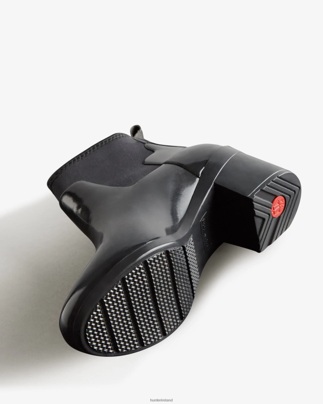 Hunter Women PF0RJ296 Refined Slim Fit Gloss Mid Heel Boots