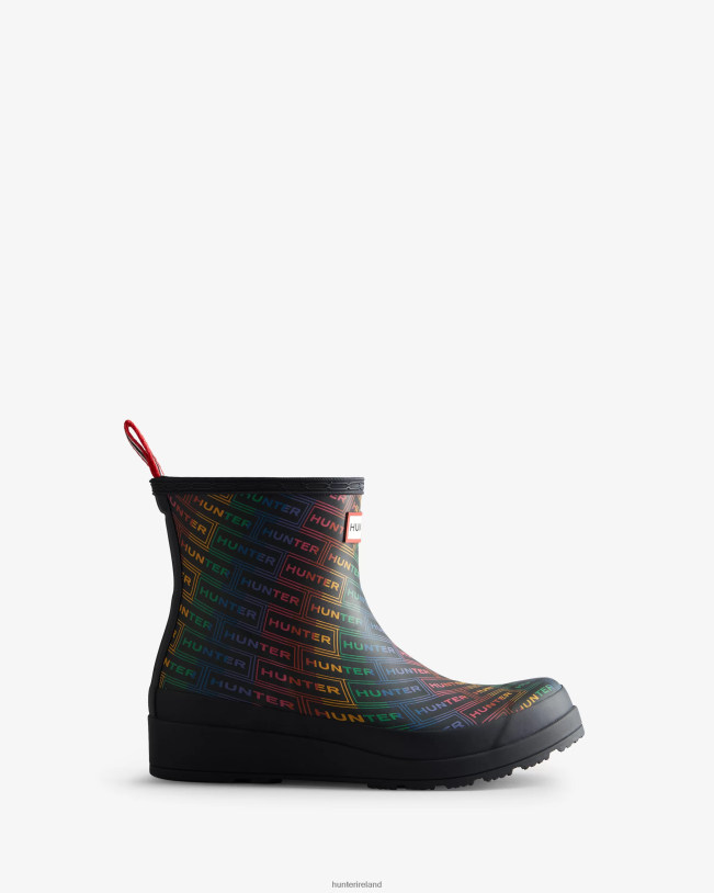 Hunter Women PF0RJ315 Play Short Rainbow Logo Print Rain Boots