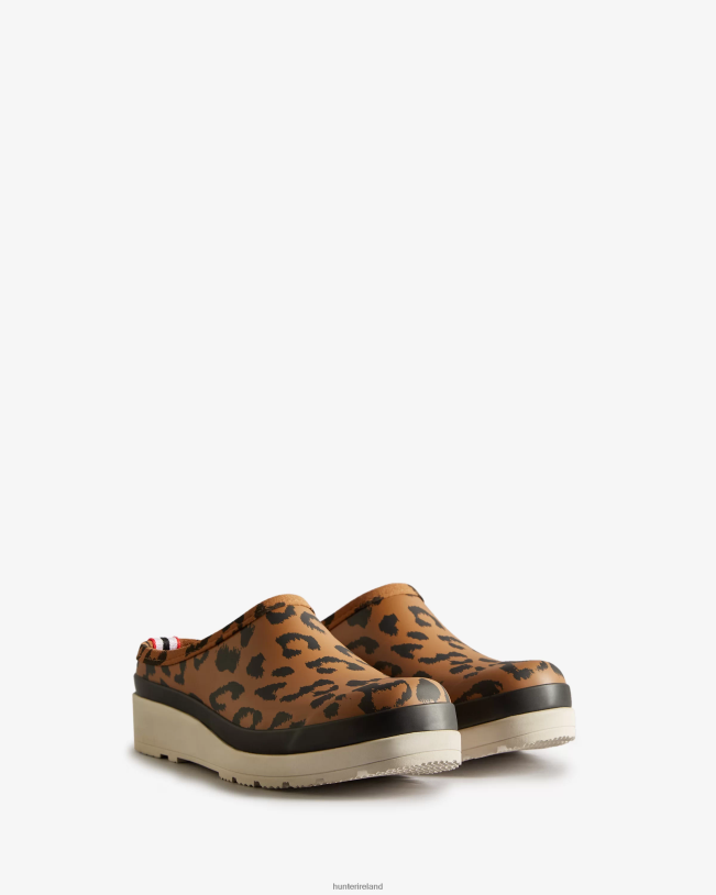 Hunter Women PF0RJ201 Play Hybrid Leopard Print Clogs