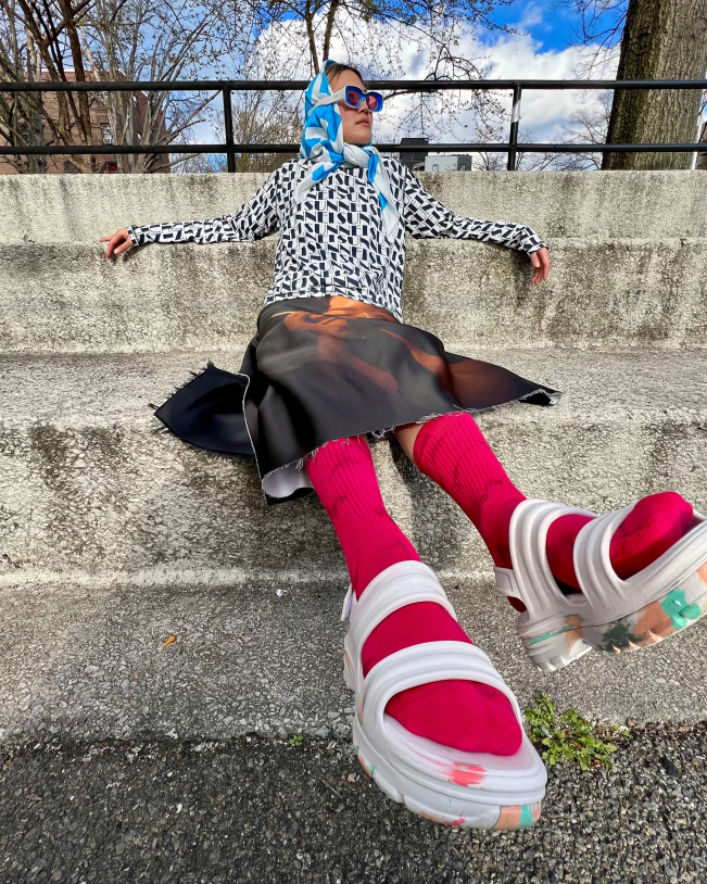 Hunter Women PF0RJ244 BLOOM Marble Sandal