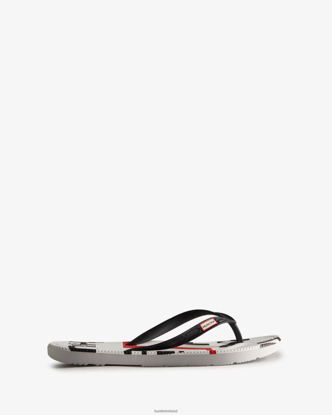 Hunter Women PF0RJ283 Exploded Logo Flip Flops