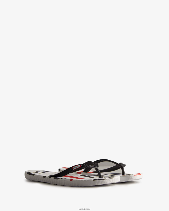 Hunter Women PF0RJ283 Exploded Logo Flip Flops