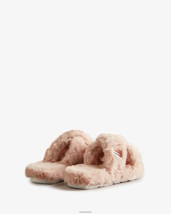 Hunter Women PF0RJ323 Faux Fur Flatform Crossover Slide