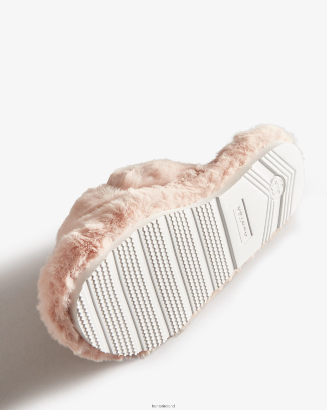 Hunter Women PF0RJ323 Faux Fur Flatform Crossover Slide