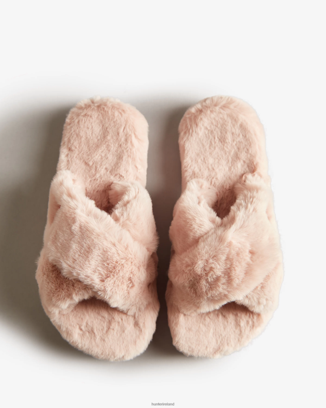 Hunter Women PF0RJ323 Faux Fur Flatform Crossover Slide