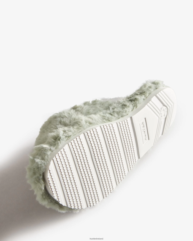 Hunter Women PF0RJ325 Faux Fur Flatform Crossover Slide