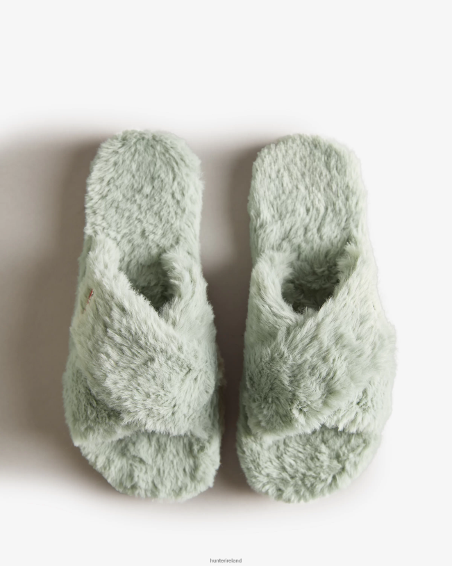 Hunter Women PF0RJ325 Faux Fur Flatform Crossover Slide